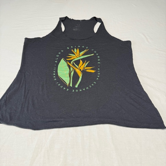 Aloha Brings change Charcoal Graphic Tank Women’s XL - Picture 1 of 6